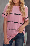 Tie-dye Stripe Casual T-Shirt