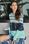 Color Block Drawstring Hoodie