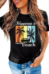 Leopard Sunflower Cactus Print Short Sleeve T Shirt