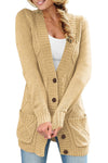 Front Pocket and Buttons Closure Cardigan