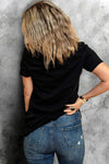 Letter Heart-shaped Rugby Graphic Print Short Sleeve T-shirt