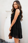 Swiss Dot Tiered Babydoll Mini Dress