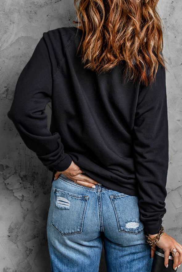 French Terry Cotton Blend Pullover Sweatshirt