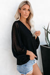 Balloon Sleeve Textured Blouse