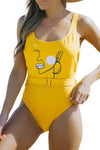 Ribbed One-piece Swimsuit with Belt