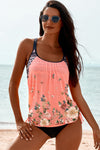 Printed Lined Tankini Swimsuit