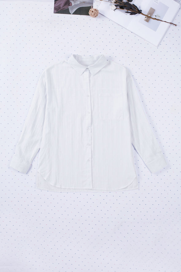 Textured Buttons Pocketed Shirt