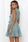 Frilled Neck Sleeveless Tiered Tulle Dress