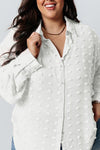 Swiss Dot Textured Plus Size Shirt