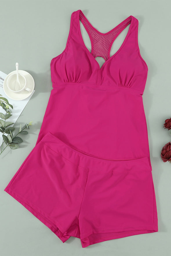 Two-piece V Neck Racerback Plus Size Swimwear