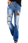High Waist Distressed Flare Jeans