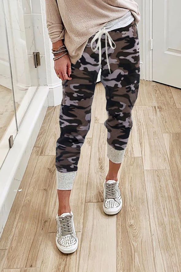 Camo Print Knit Sport Pants