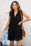Swiss Dot Tiered Babydoll Mini Dress
