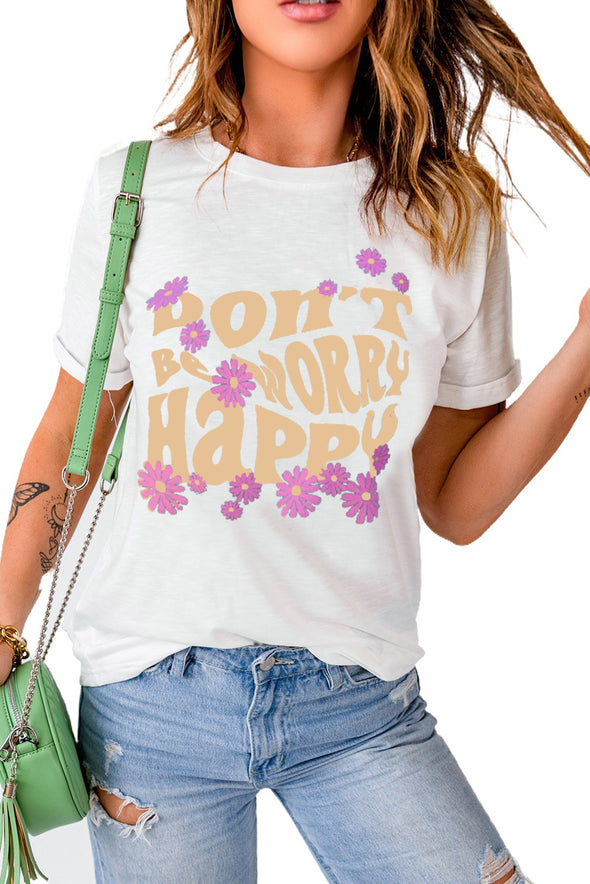 Leopard Sunflower Cactus Print Short Sleeve T Shirt