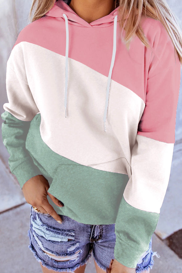 Colorblock Drawstring Hoodie