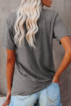 Letter Heart-shaped Rugby Graphic Print Short Sleeve T-shirt